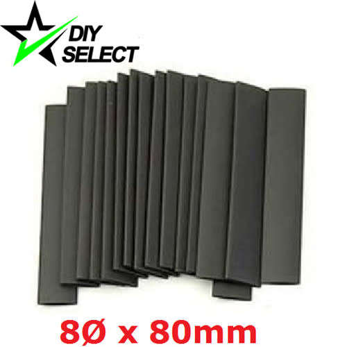 Heat Shrink 8mm Diameter 80mm Long Black **LOCAL STOCK**